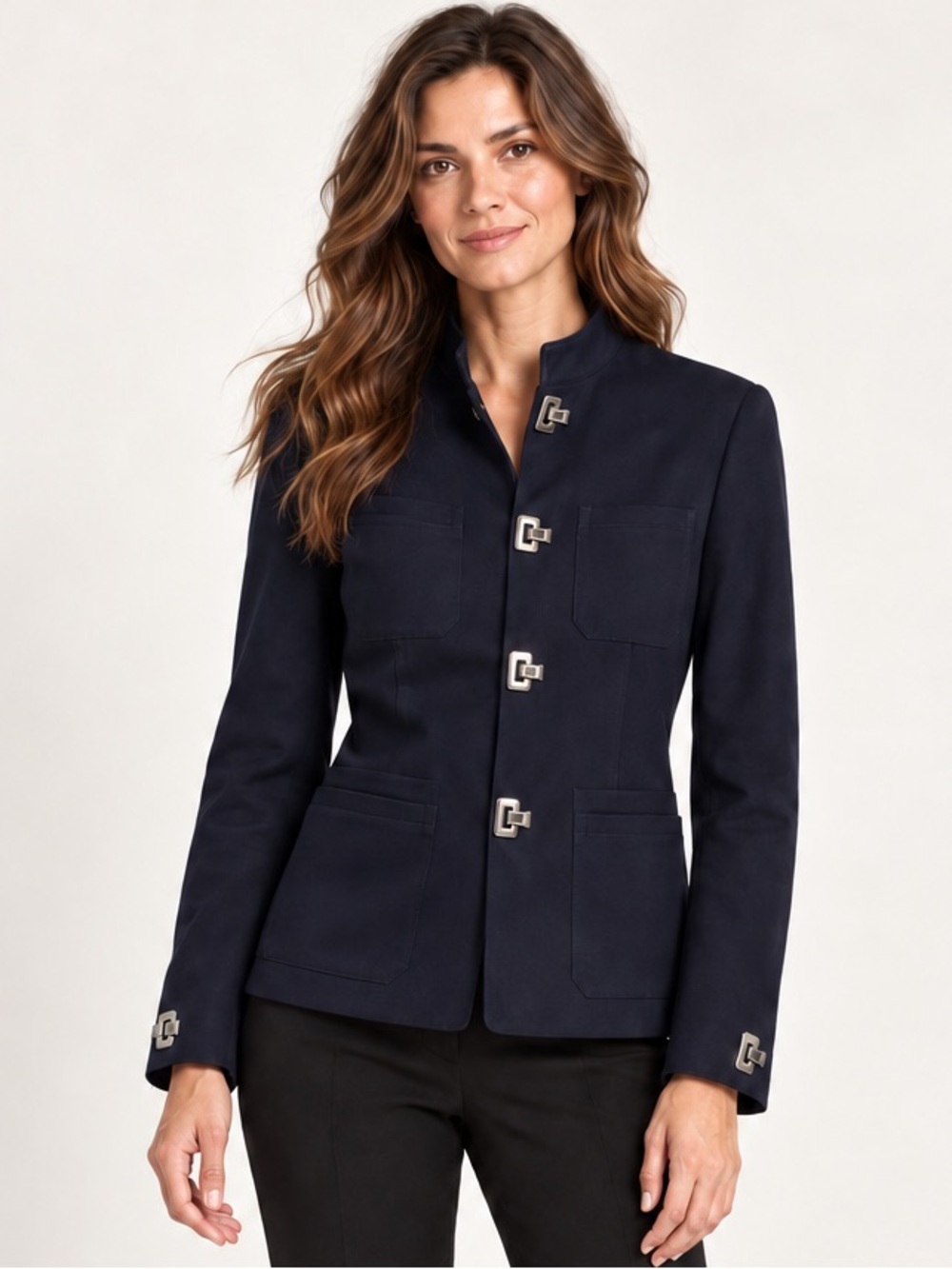 Vintage Ralph Lauren Black Label Navy Toggle Jacket Size 2 Made in Hong Kong
